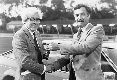 John Doherty gives Carlo the keys to his new Rover